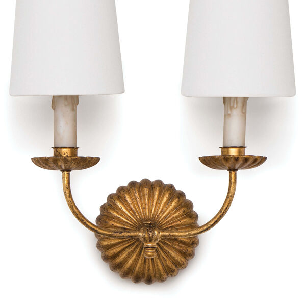 Clove Antique Gold Leaf Two-Light Wall Sconce, image 3