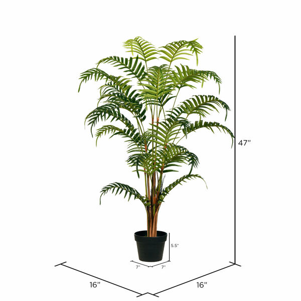 Green 47-Inch Potted Fern Palm Tree, image 2