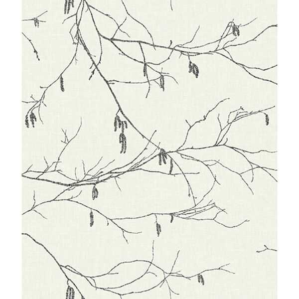 Norlander White and Off White Winter Branches Wallpaper - SAMPLE SWATCH ONLY, image 1