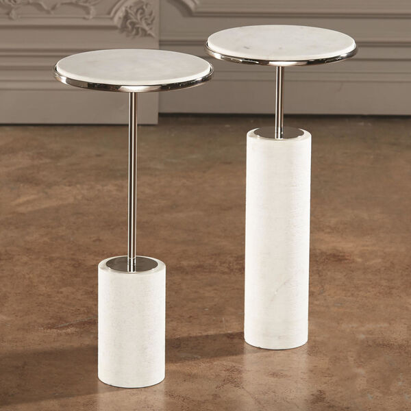 Nickel 12-Inch Short Cored Marble Table, image 3
