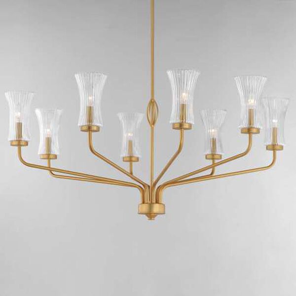 Camelot Natural Aged Brass Eight-Light Chandelier, image 2