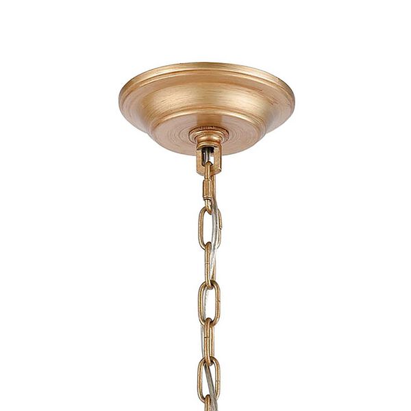 Equilibrium Matte Gold and Polished Nickel Five-Light Pendant With Clear Crystal, image 4