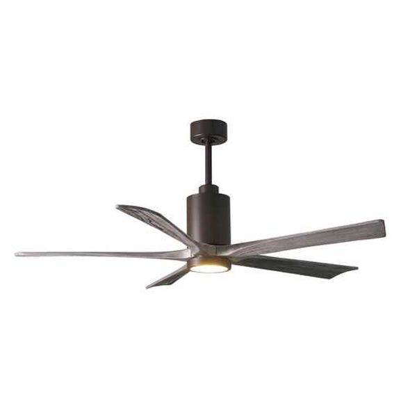 Patricia-5 Textured Bronze 60-Inch LED Ceiling Fan with Barnwood Tone Blades, image 1