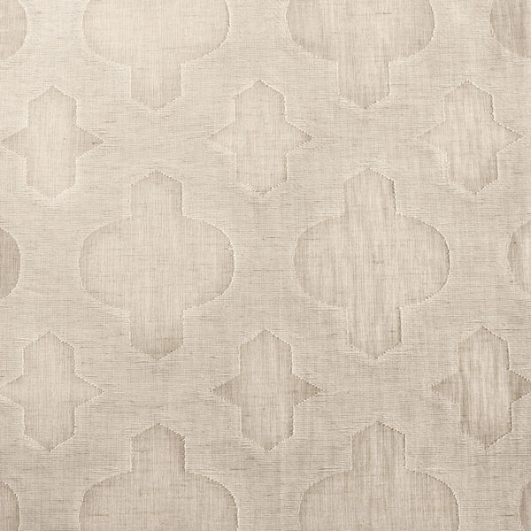 Ivory Tile Patterned Faux Linen Single Panel Curtain – SAMPLE SWATCH ONLY, image 1