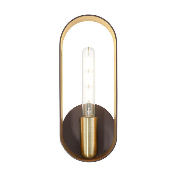 Ravena Bronze and Antique Brass One-Light ADA Wall Sconce, image 1