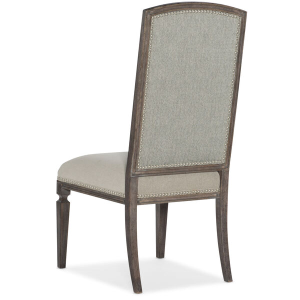 Woodlands Medium Wood 46-Inch Arched Upholstered Side Chair, image 2