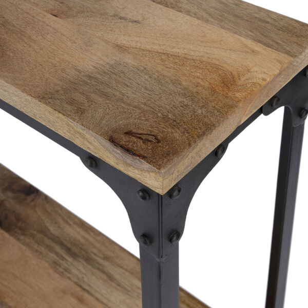 Gandolph Tan and Black Industrial Chic Console Table, image 6