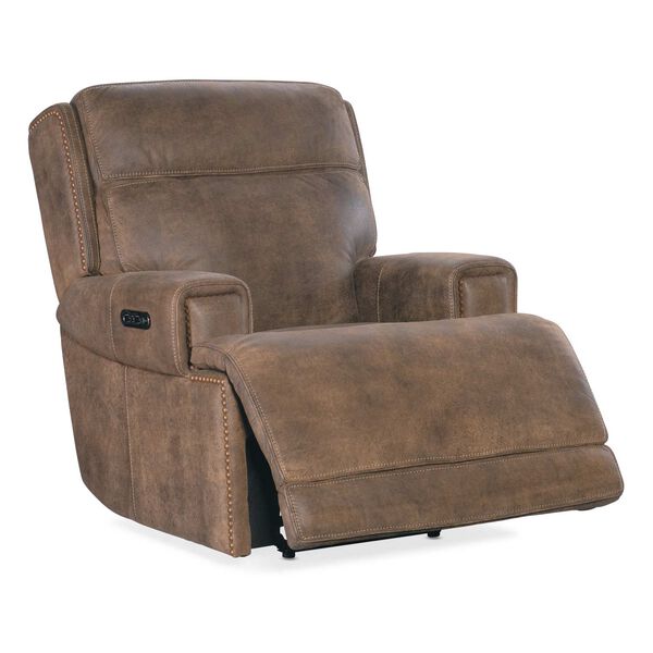 MS Brown Wheeler Power Recliner with Headrest, image 4