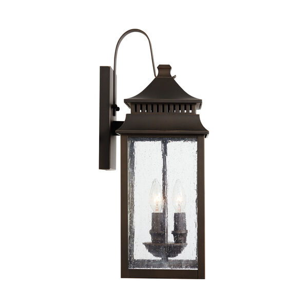 Sutter Creek Oiled Bronze Three-Light Outdoor Wall Mount with Antiqued Water Glass, image 5