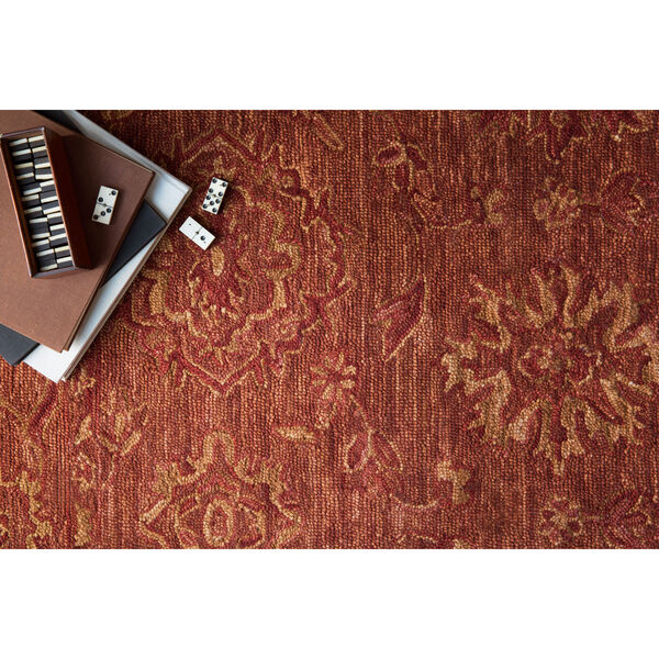 Crafted by Loloi Hawthorne Rust Rectangle: 7 Ft. 9 In. x 9 Ft. 9 In. Rug, image 4
