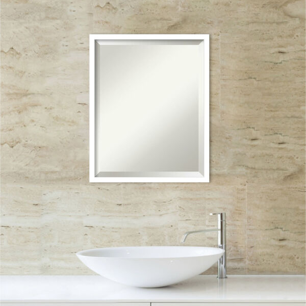 Svelte White 17W X 21H-Inch Bathroom Vanity Wall Mirror, image 5