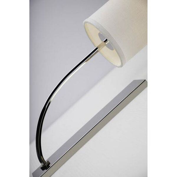 Myles Polished Nickel One-Light Wall Sconce with Linen Shade, image 5