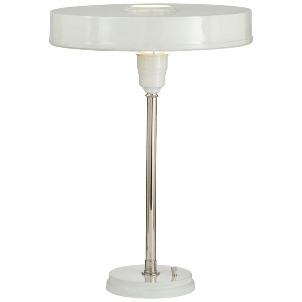 Carlo Table Lamp in Polished Nickel and Antique White by Thomas O'Brien, image 1