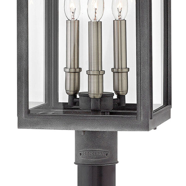 Sutcliffe Aged Zinc 10-Inch Three-Light Outdoor Post Top and Pier Mount, image 2