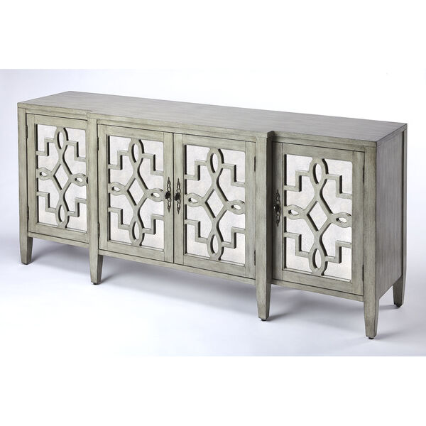 Giovanna Olive Gray Mirrored Sideboard, image 1