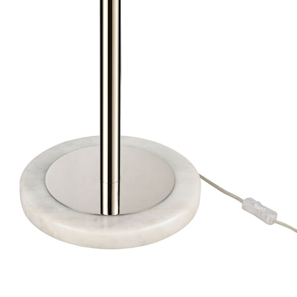 Gosforth Polished Nickel and White One-Light Floor Lamp, image 5