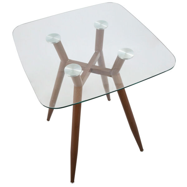 Clara Walnut and Clear Glass Square Counter Table, image 3