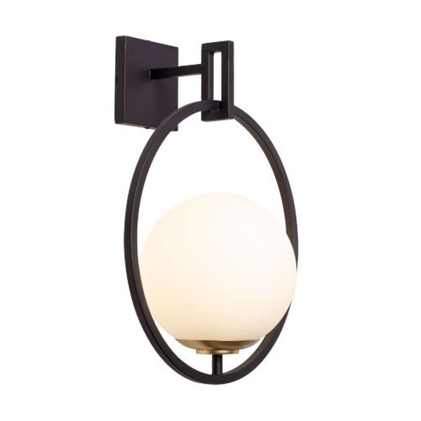 Stopwatch Matte Black French Gold 18-Inch One-Light Wall Sconce, image 2