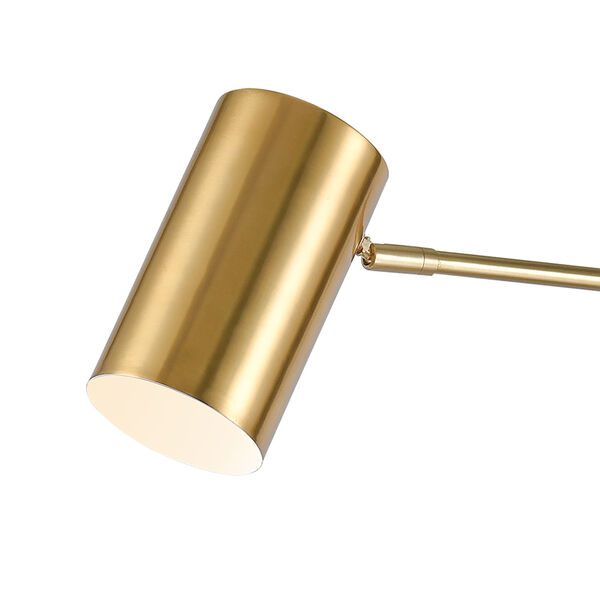 Dien Honey Brass and White Marble One-Light Adjustable Floor Lamp, image 3