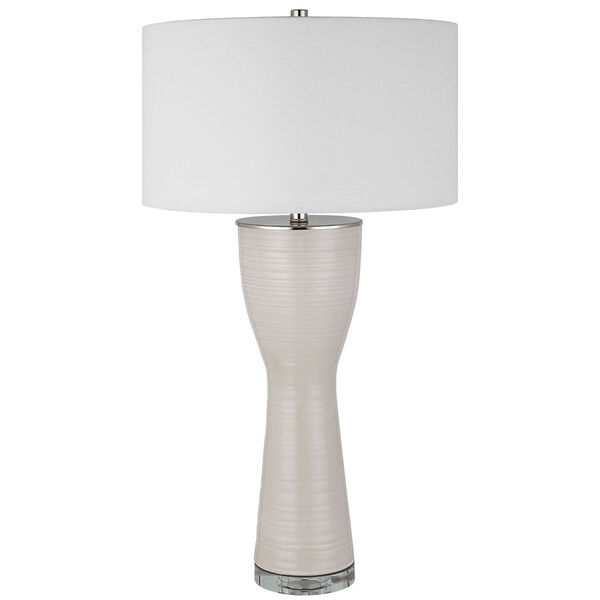 Amphora Off White and Ploished Nickel One-Light Table Lamp, image 5
