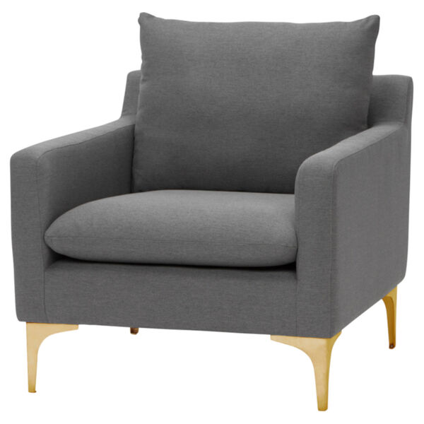 Anders Slate Gray and Gold Occasional Chair, image 1
