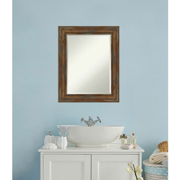 Alexandria Rustic Brown 24-Inch Bathroom Wall Mirror, image 4