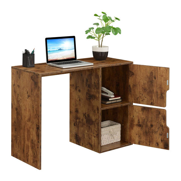 Designs2Go Barnwood Student Desk with Storage Cabinets, image 4