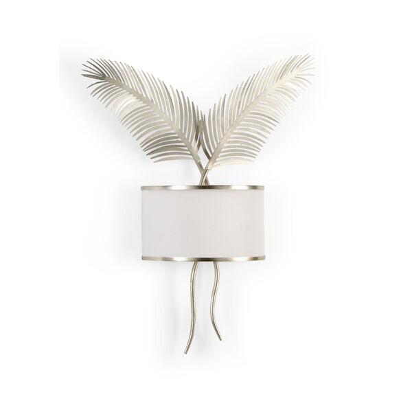 Silver Two-Light Palm Wall Sconce, image 1
