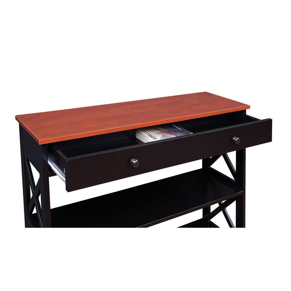 Oxford 1 Drawer Console Table in Cherry and Black, image 6