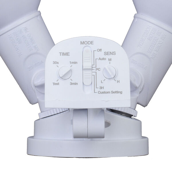 White Two-Light Motion Sensor Outdoor Security Flood Light, image 4