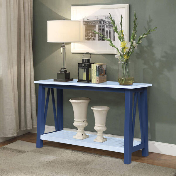 Surrey Blue and Antiqued Chalk Console Table, image 2