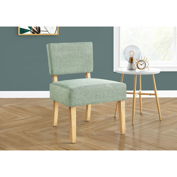Light Green and Natural Armless Chair, image 2