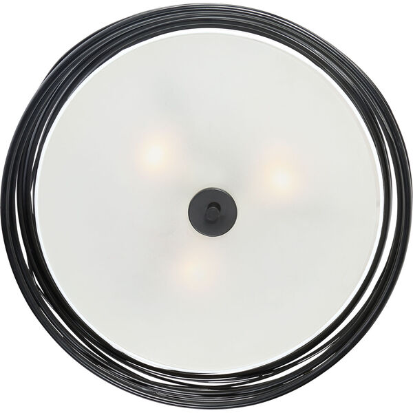 Spiral Mystic Black 20-Inch Three-Light Semi-Flush Mount with White Organza Shade, image 4