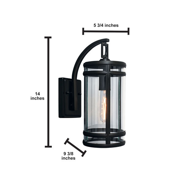 New Yorker Acid Dipped Black Six-Inch One-Light Outdoor Wall Mount, image 6