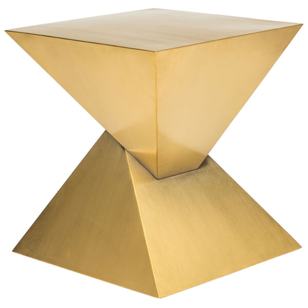 Giza Brushed Gold Side Table, image 1