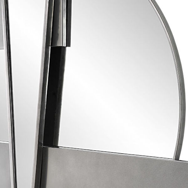 Wedge Brushed Nickel Mirrored Modern Wall Decor, image 5