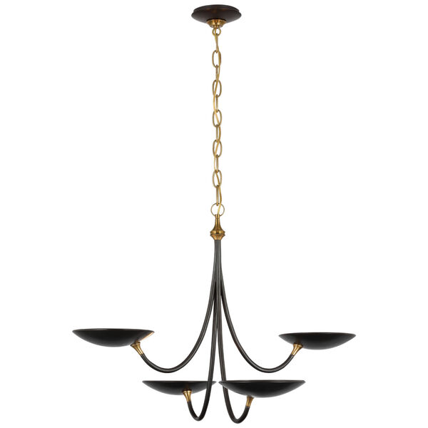 Keira Medium Chandelier in Bronze and Hand-Rubbed Antique Brass by Thomas O'Brien, image 1