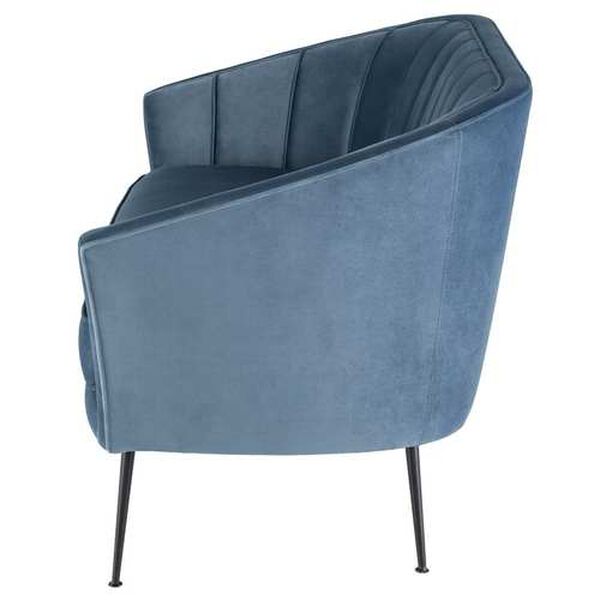 Aria Dusty Blue Black Double Seat Sofa, image 2