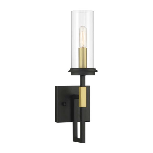 Hillstone Sand Coal Soft Brass One-Light Wall Sconce, image 1
