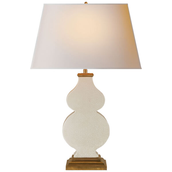 Anita Table Lamp in Tea Stain Porcelain with Natural Paper Shade by Alexa Hampton, image 1