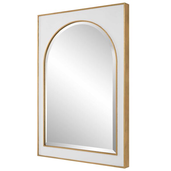 Crisanta White and Antique Gold Arch Wall Mirror, image 5