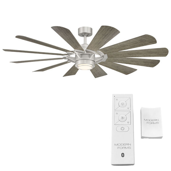 Wyndmill Steel and Weathered Wood 65-Inch 2700K Indoor Outdoor Smart LED Ceiling Fan, image 6