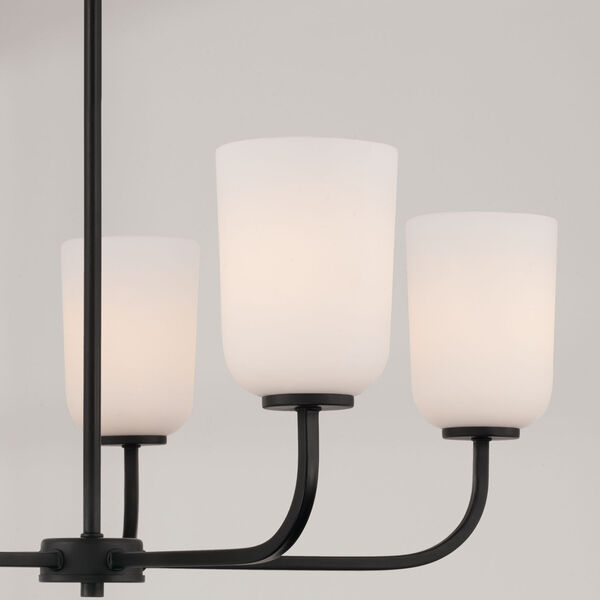 Lawson Matte Black Five-Light Chandelier with Soft White Glass, image 3