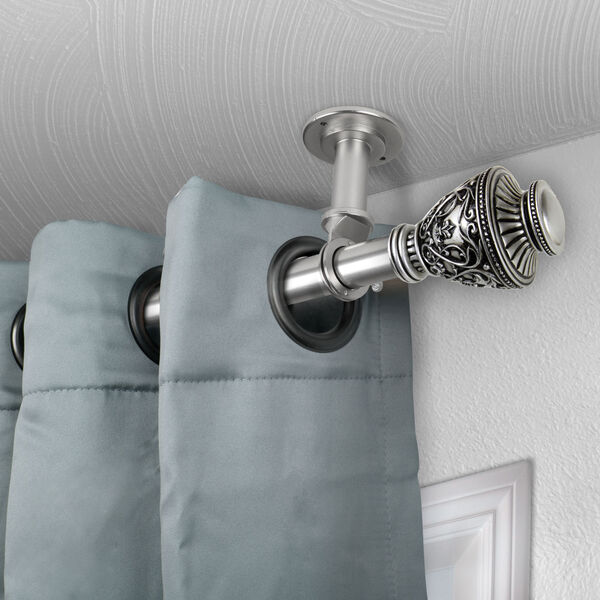 Veda Satin Nickel 28-48 Inches Ceiling Curtain Rod, image 2