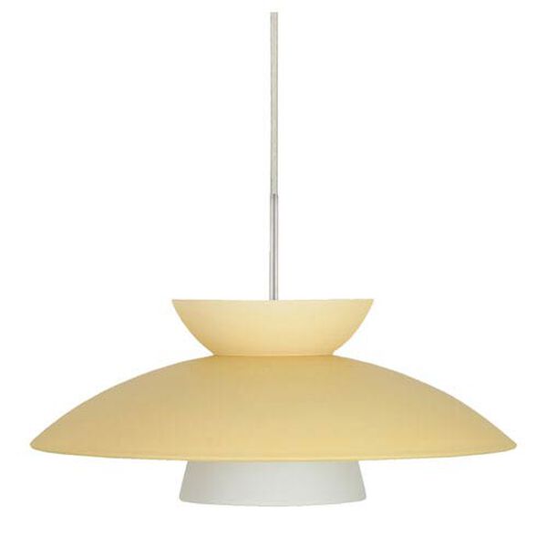 Trilo 15 Satin Nickel One-Light LED Pendant with Champagne Glass, image 1