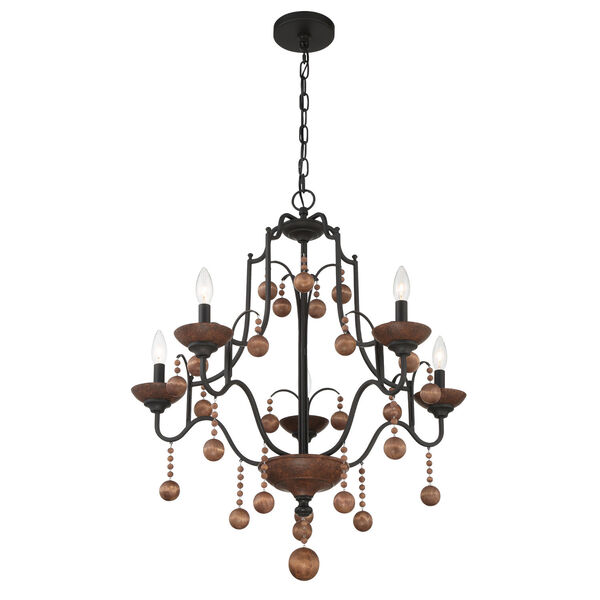 Colonial Charm Old World Bronze with Walnut Accents Chandelier, image 3