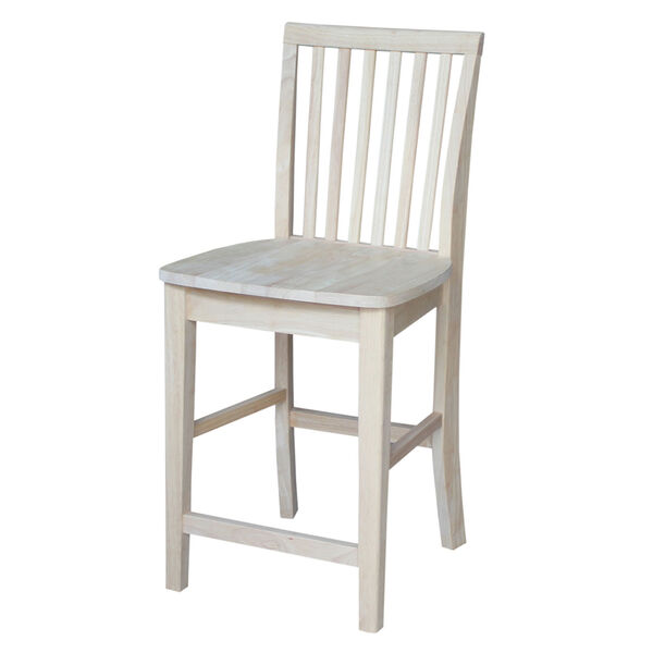 Mission 24-Inch Unfinished Wood Counter Stool, image 1