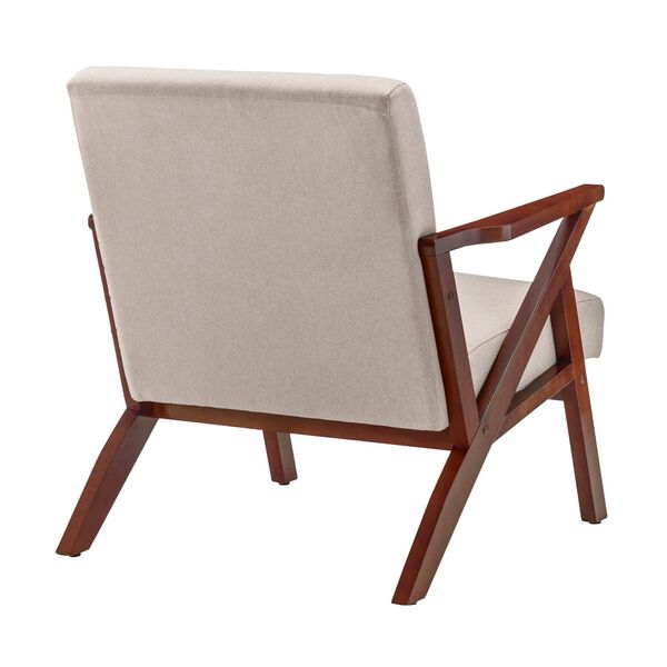 Take A Seat Sandy Beige Fabric Espresso Cliff Accent Chair, image 5