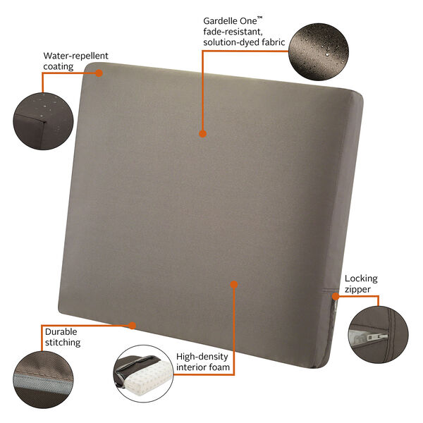 Maple Dark Taupe 23 In. x 20 In. Patio Back Cushion, image 2