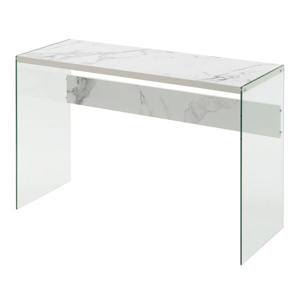 SoHo Faux White Marble Console Table, image 3